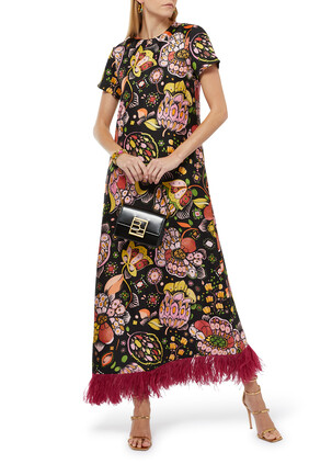 Swing Dress with Feathers